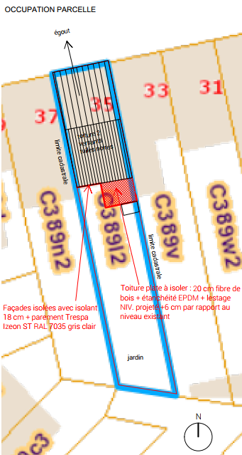 Plan de masse - exemple de permis d'urbanisme