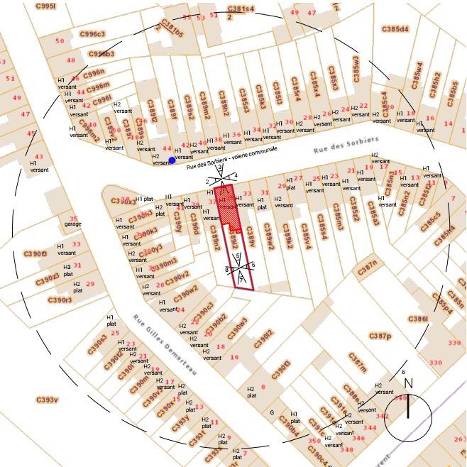 Plan de situation - exemple de permis d'urbanisme