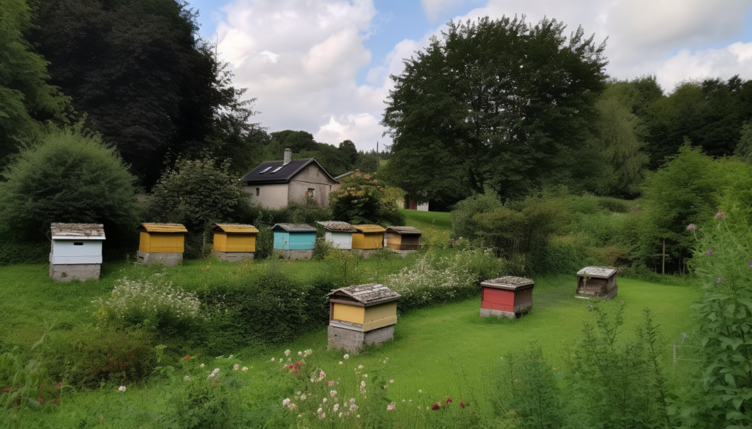 Ruches dans un jardin en Wallonie